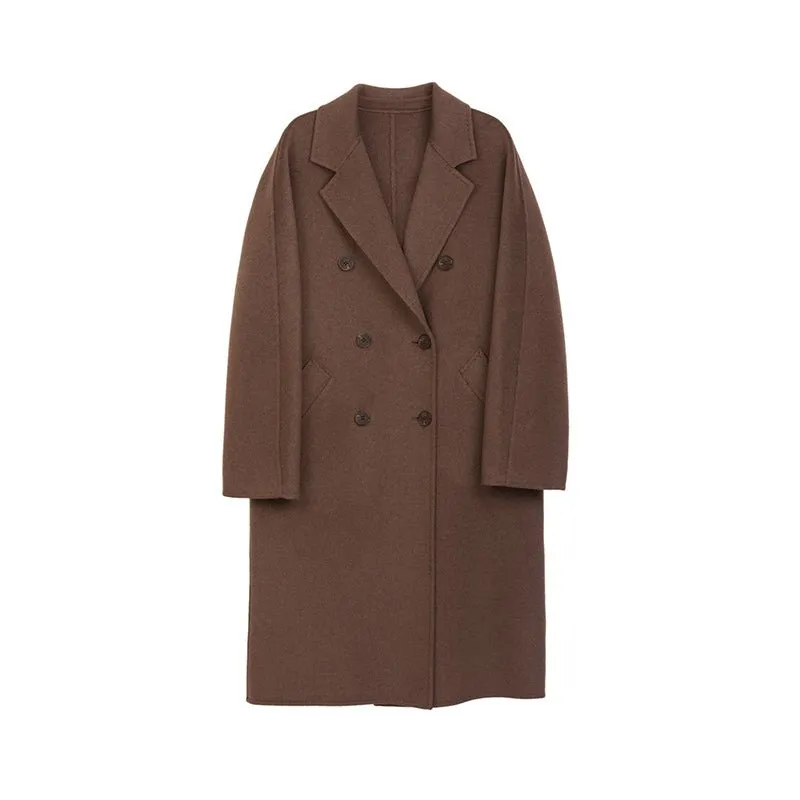 Dark Brown Long Wool Trench Coat