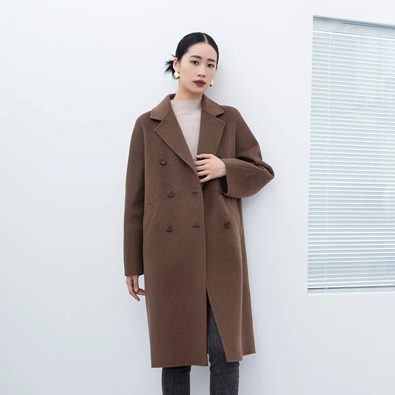 Dark Brown Long Wool Trench Coat