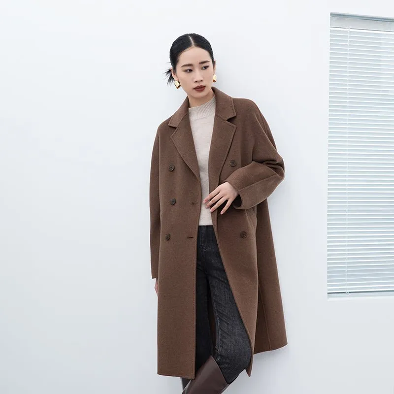 Dark Brown Long Wool Trench Coat