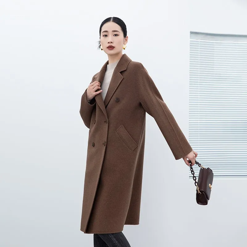 Dark Brown Long Wool Trench Coat