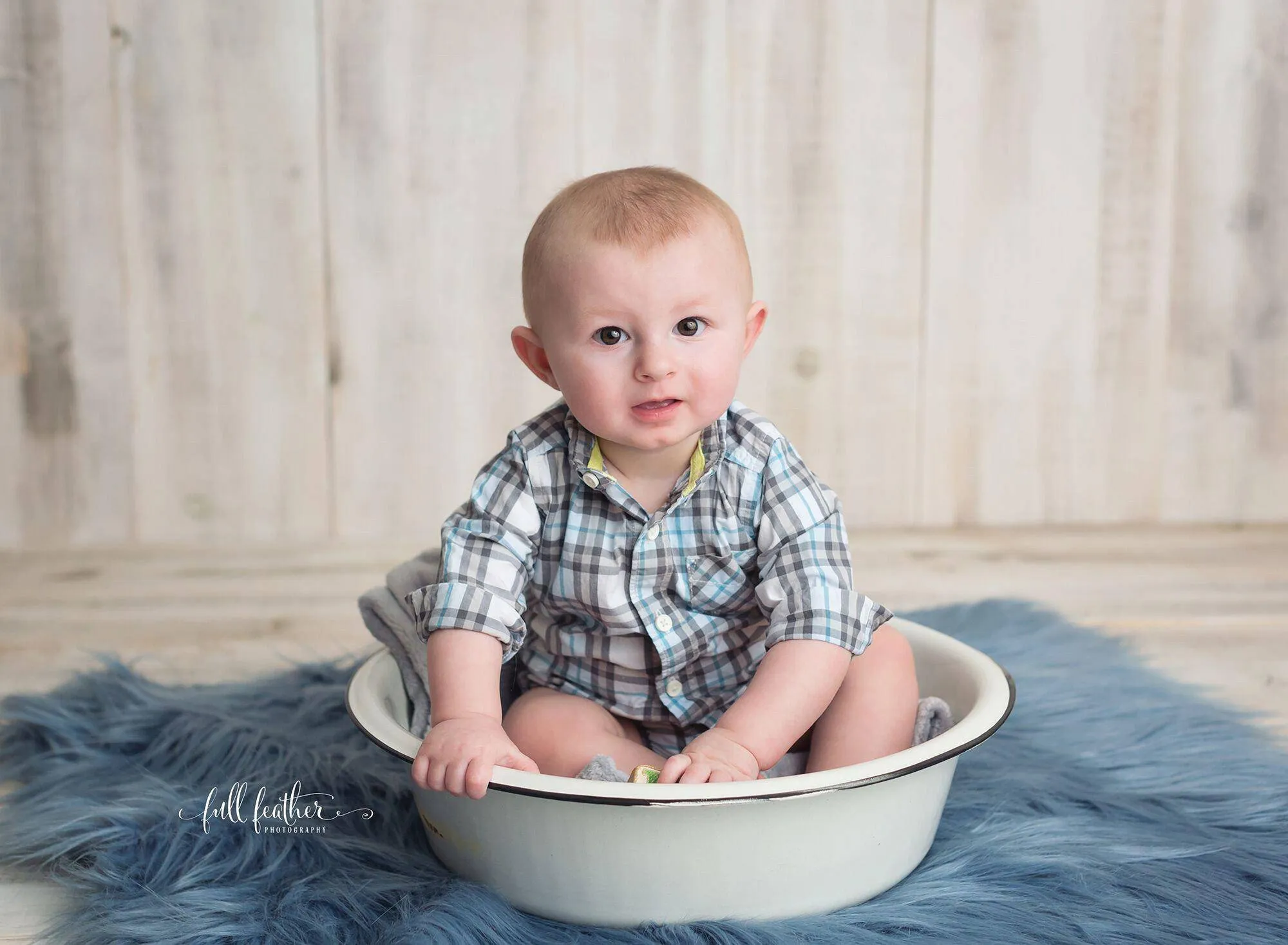 Denim Blue Mongolian Faux Fur Photography Prop Rug Newborn Baby