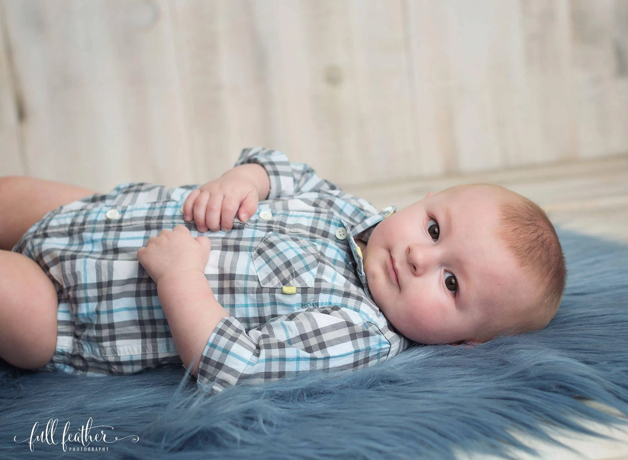 Denim Blue Mongolian Faux Fur Photography Prop Rug Newborn Baby