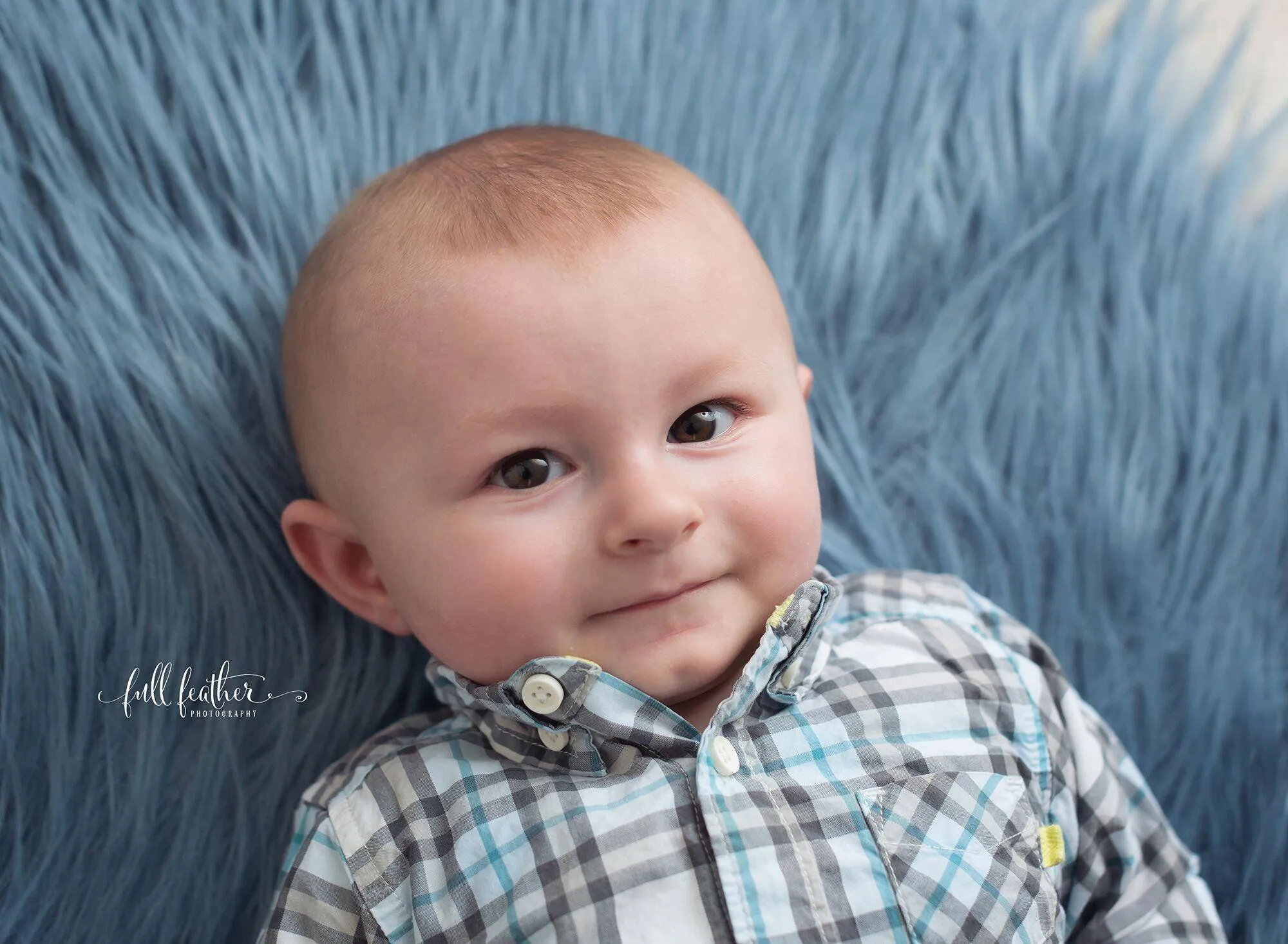 Denim Blue Mongolian Faux Fur Photography Prop Rug Newborn Baby