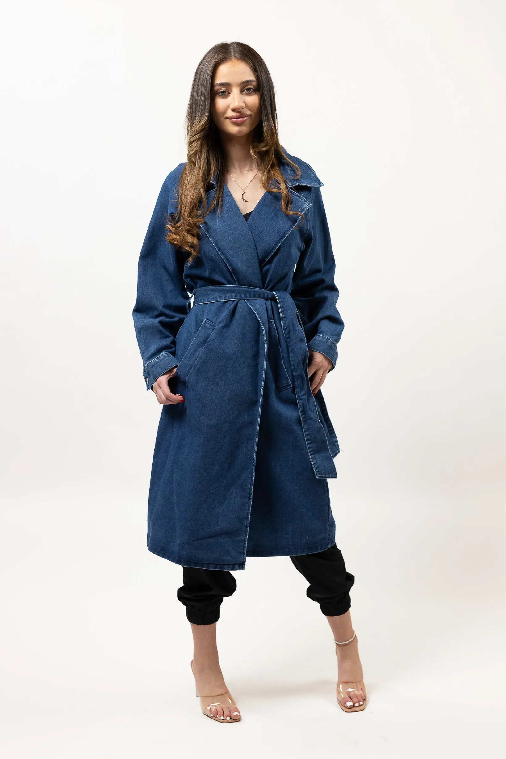 Denim Tie Trench