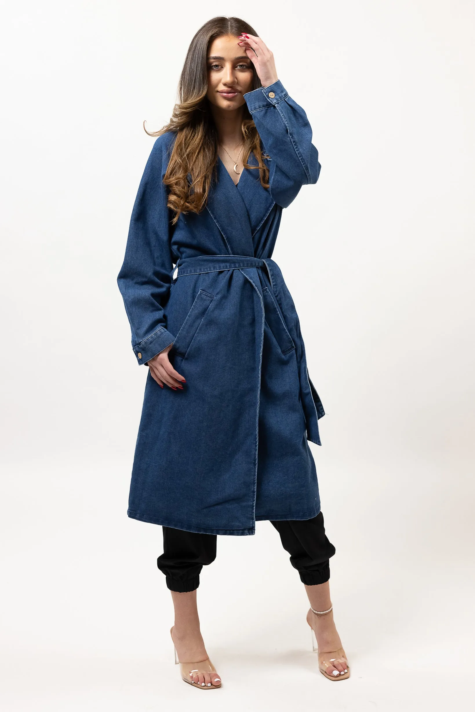 Denim Tie Trench