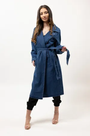 Denim Tie Trench