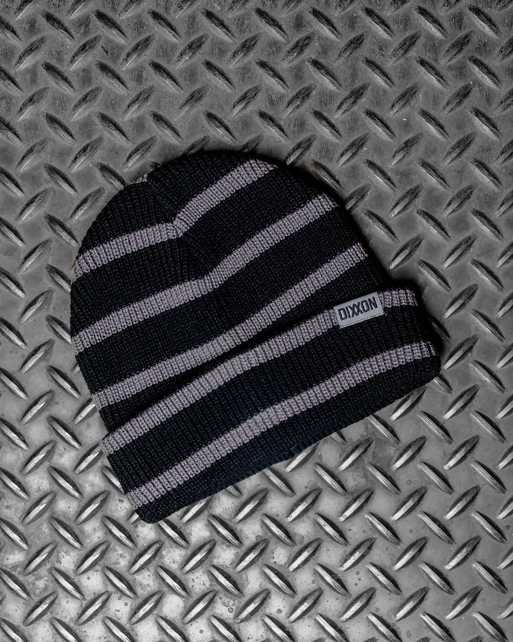 Dock Beanie - Black & Gray Striped