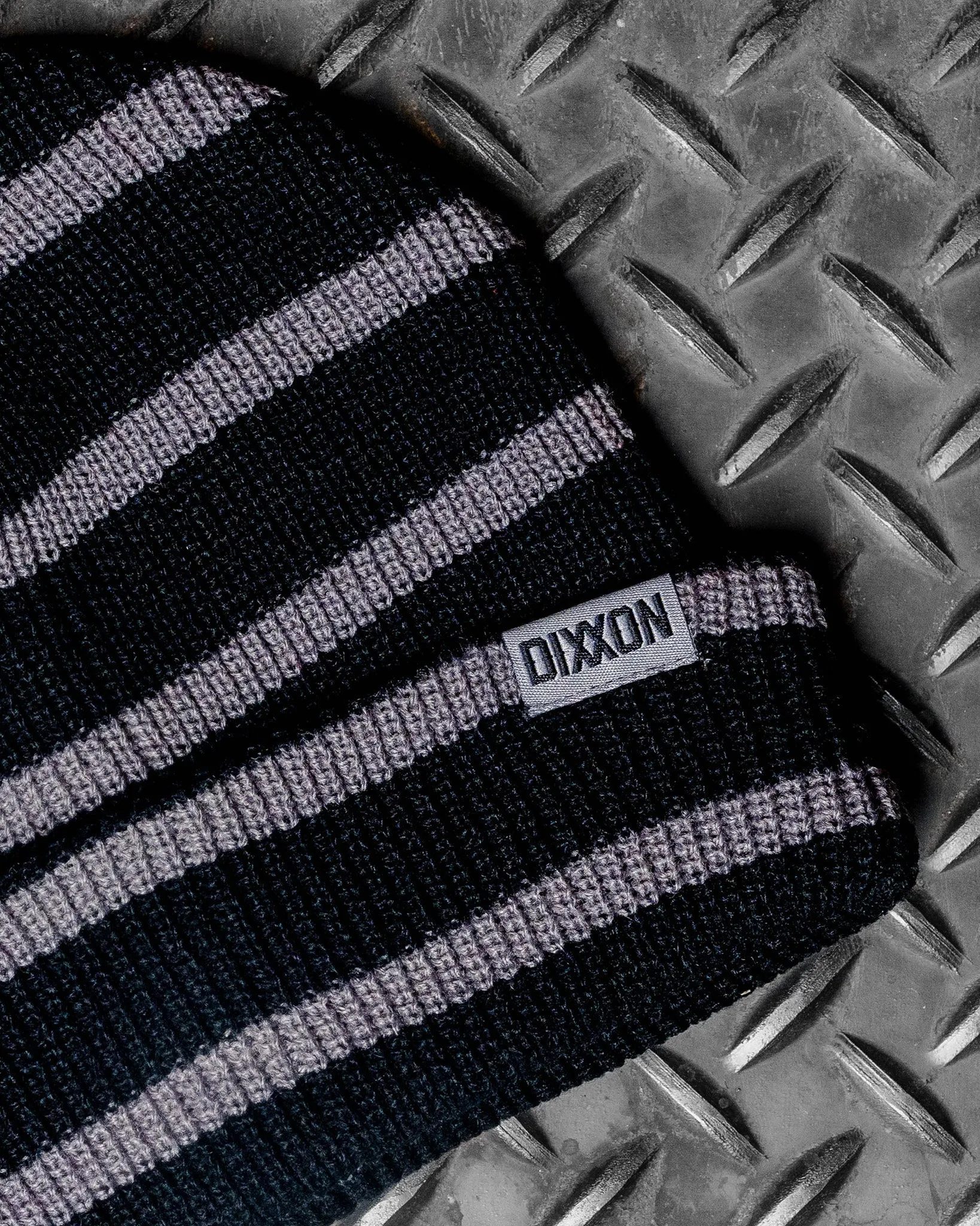 Dock Beanie - Black & Gray Striped