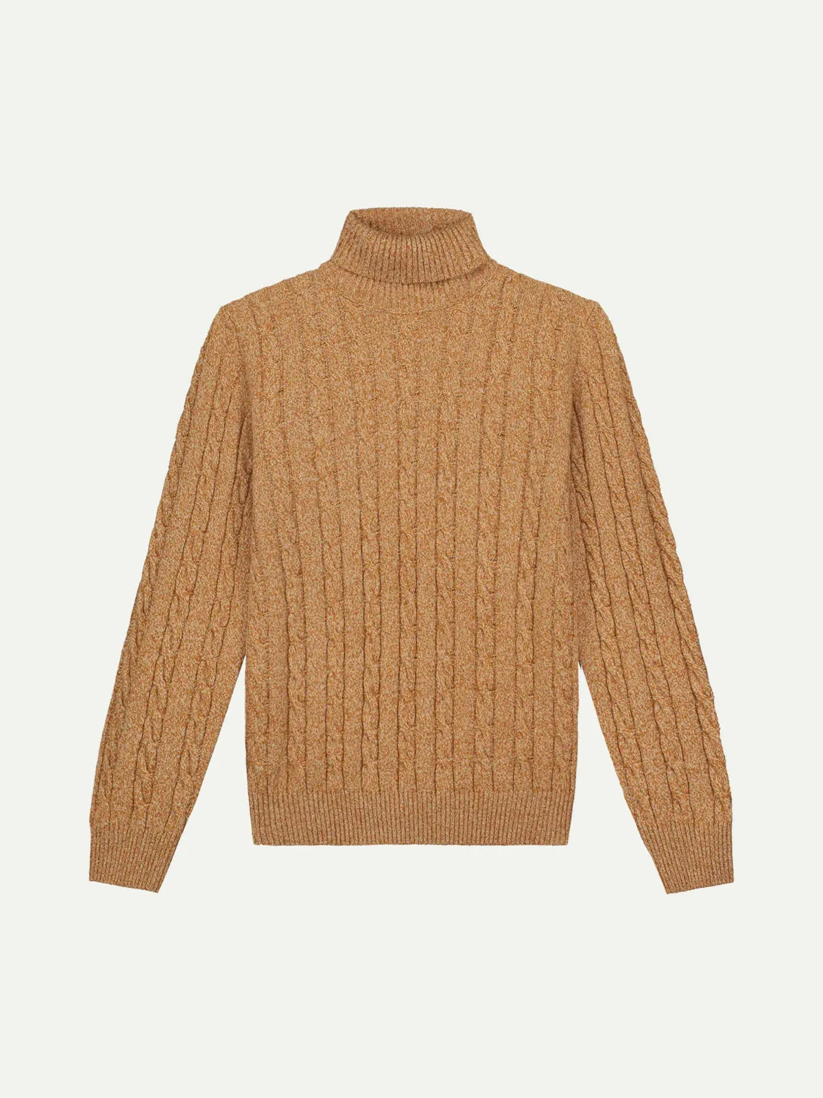 Dolcevita Cable Knit Sweater Gold