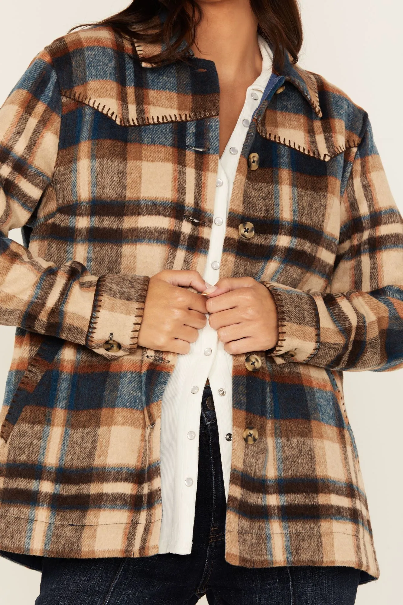 Dowlan Plaid Print Shacket