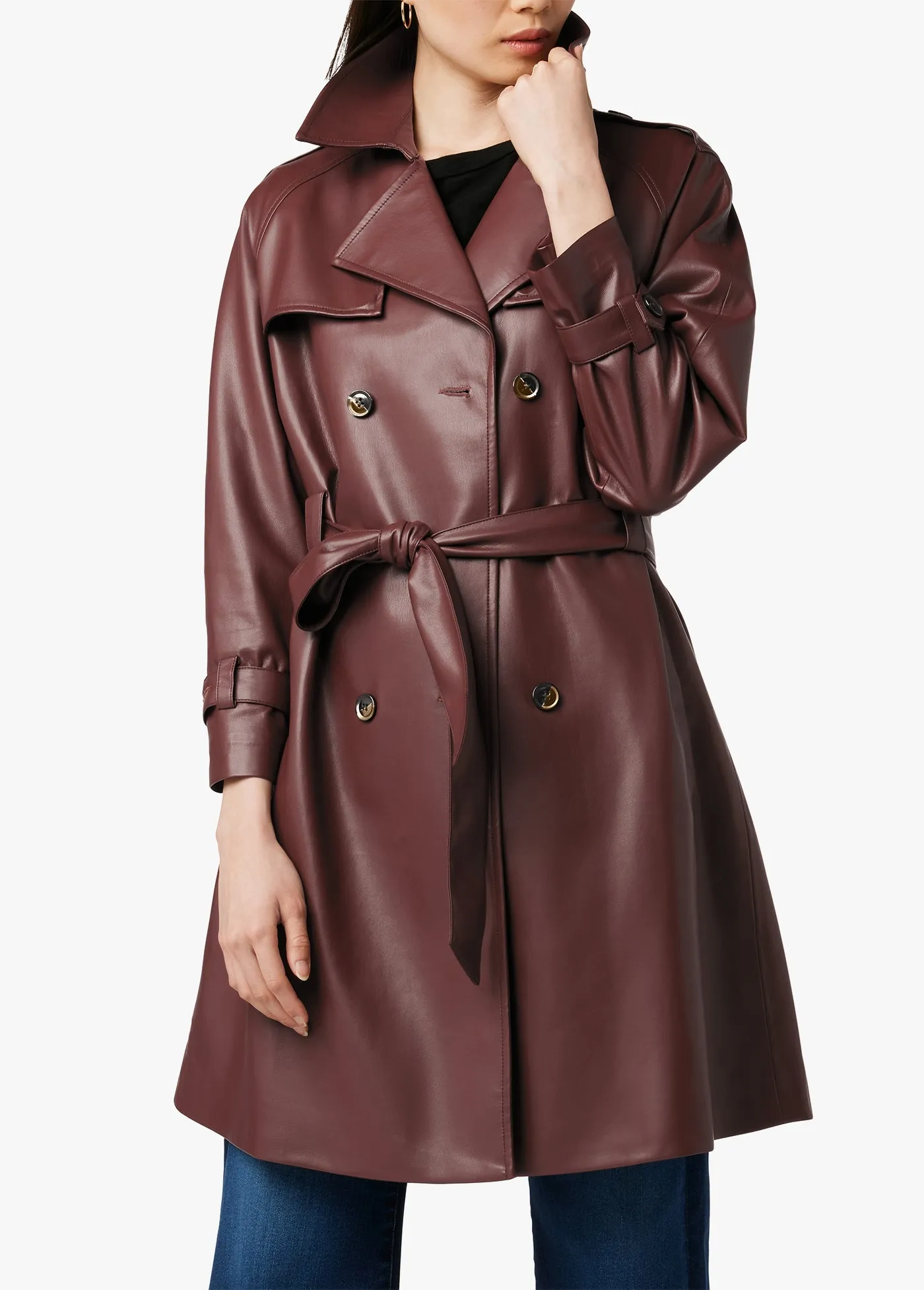 ELIZA VEGAN LEATHER TRENCH