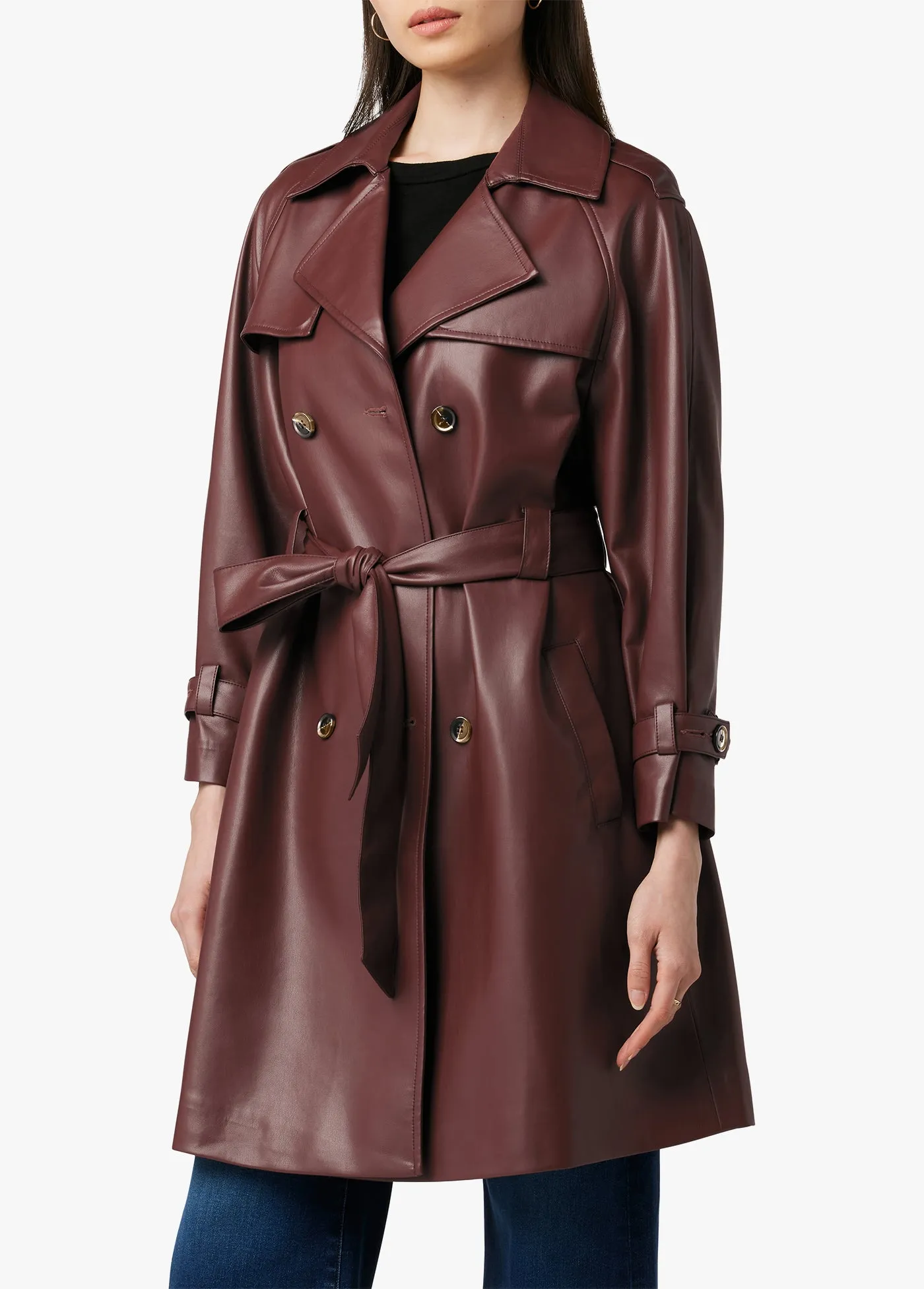 ELIZA VEGAN LEATHER TRENCH