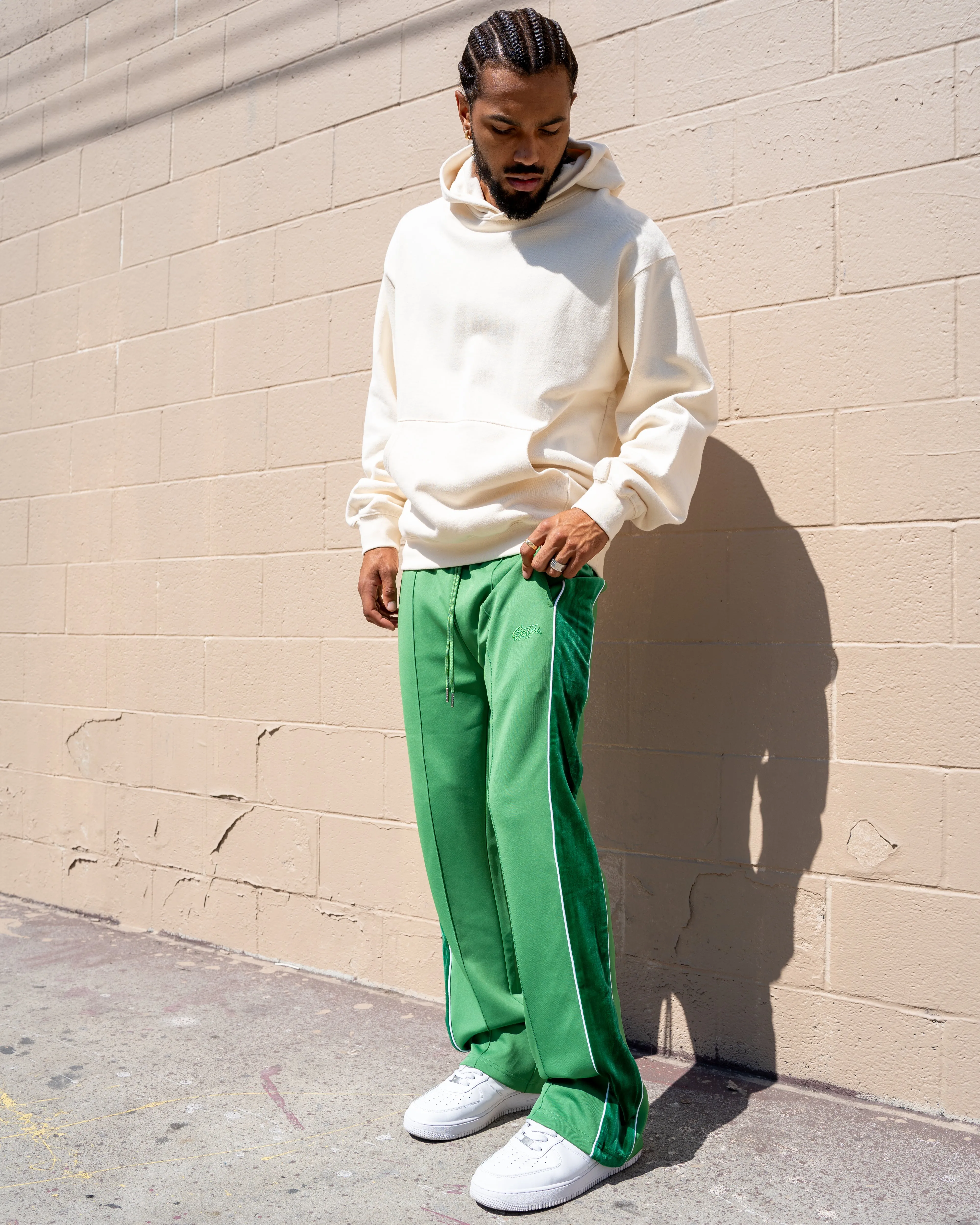 EPTM VELOUR PIPING TRACK PANTS - GREEN