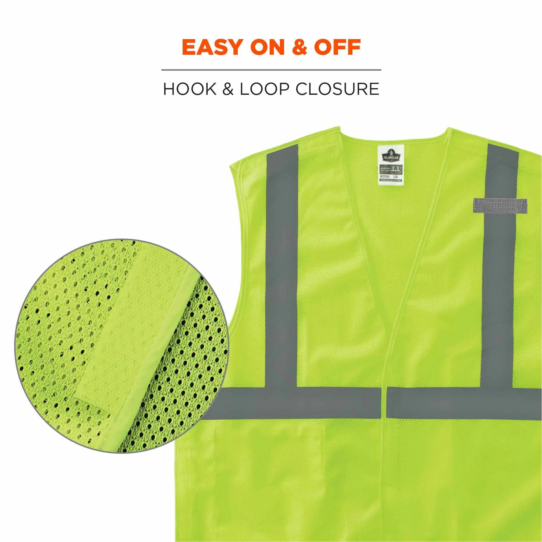 Ergodyne 24547 8215BA-S 3XL Lime Class 2 Economy Breakaway Mesh Vest - Single Size