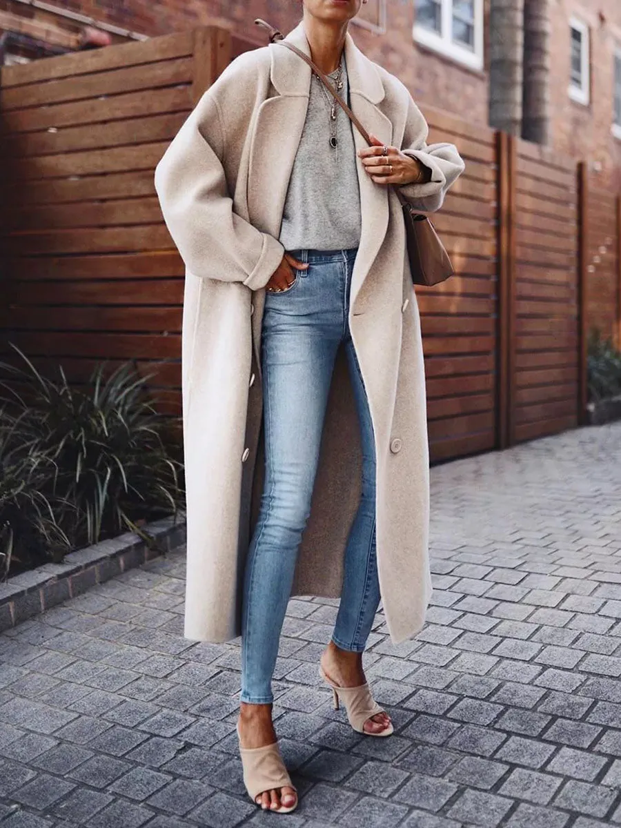 Fashion Casual Woolen Long Coat