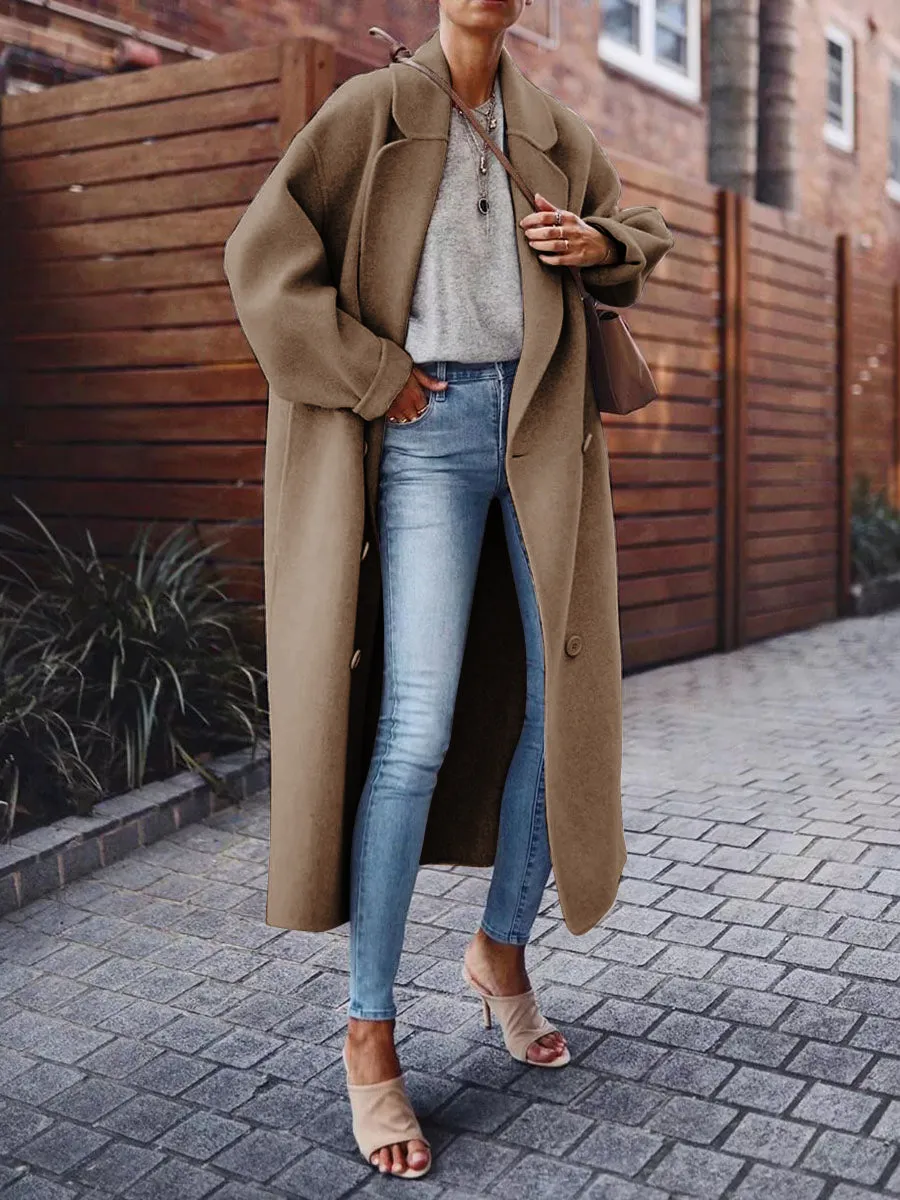 Fashion Casual Woolen Long Coat