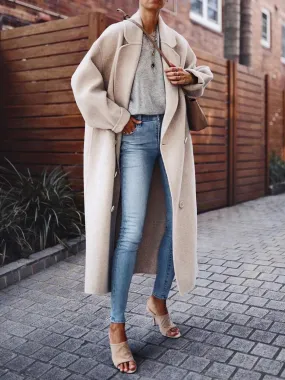 Fashion Casual Woolen Long Coat