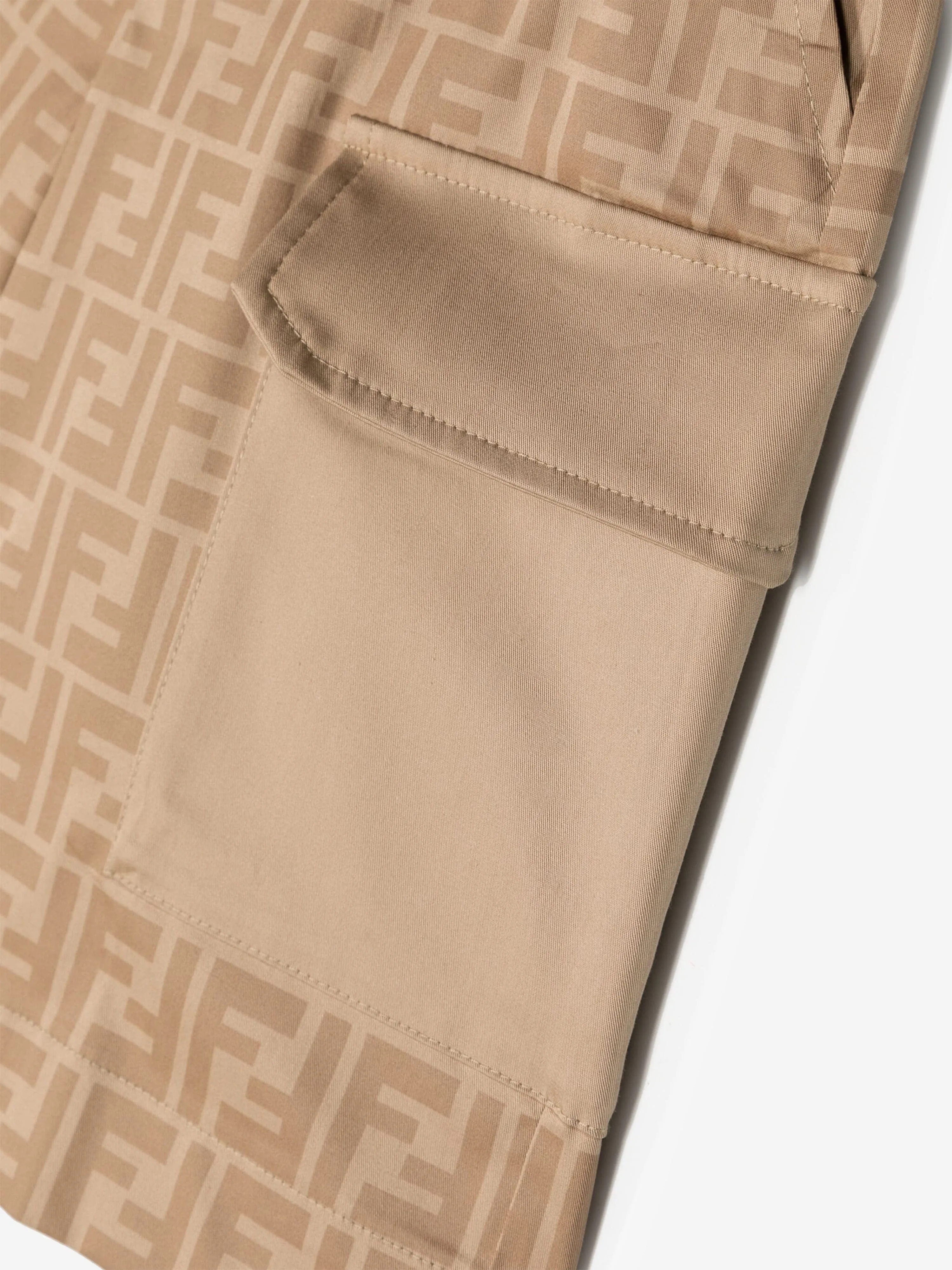 Fendi Boys FF Logo Shorts in Beige