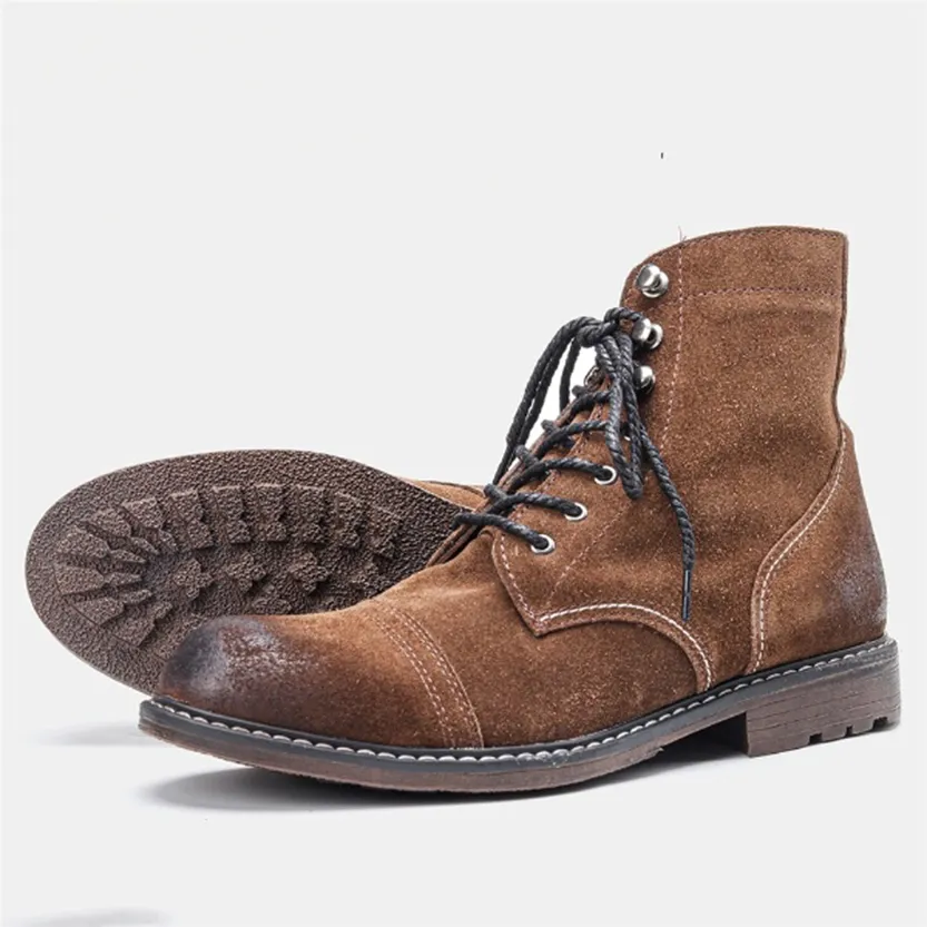 Funki Buys | Boots | Men's Retro Leather Ankle Dress Boots