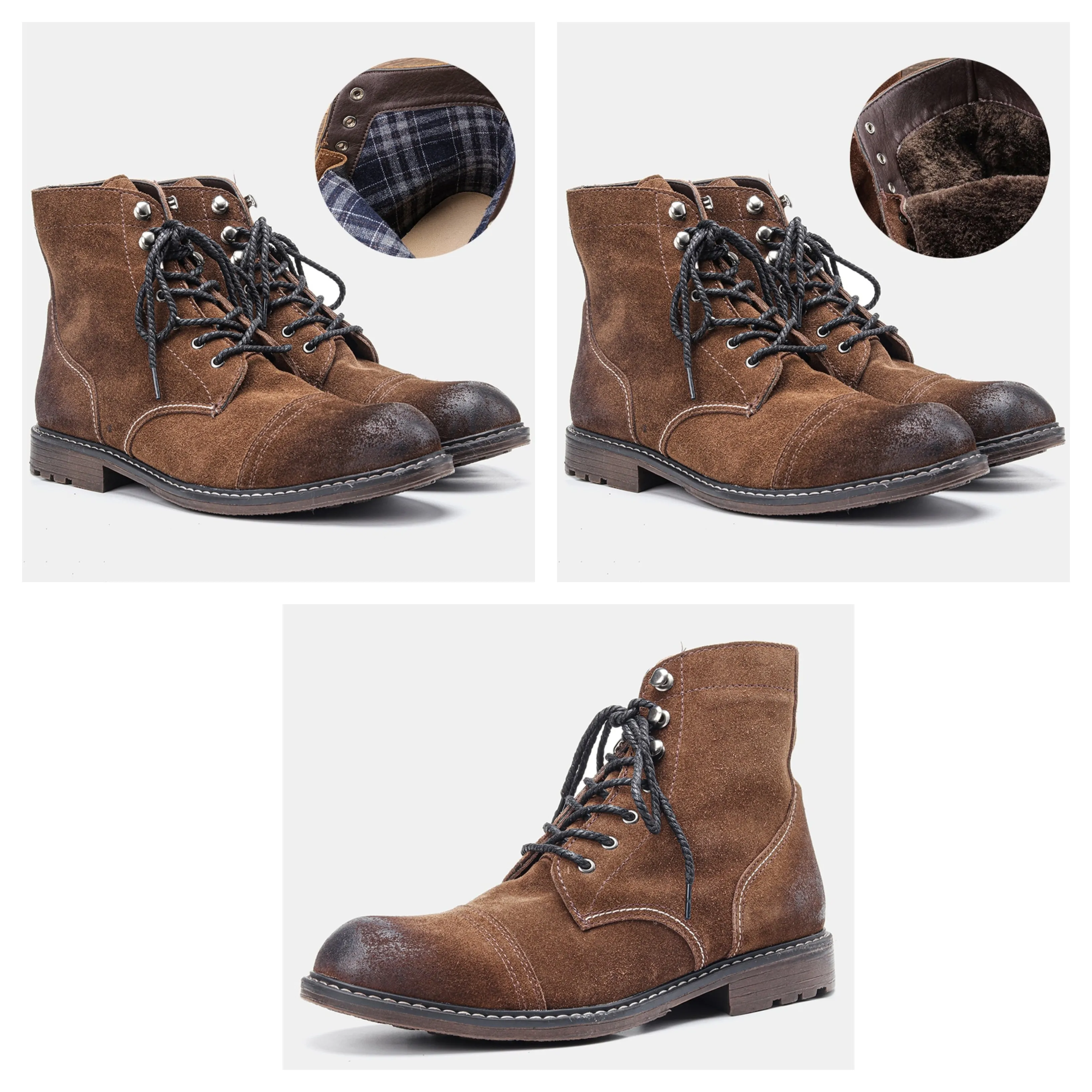 Funki Buys | Boots | Men's Retro Leather Ankle Dress Boots