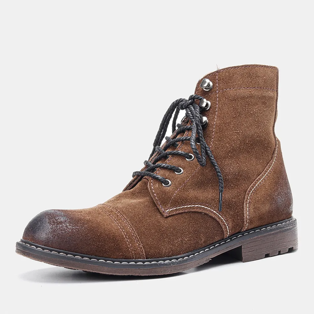 Funki Buys | Boots | Men's Retro Leather Ankle Dress Boots