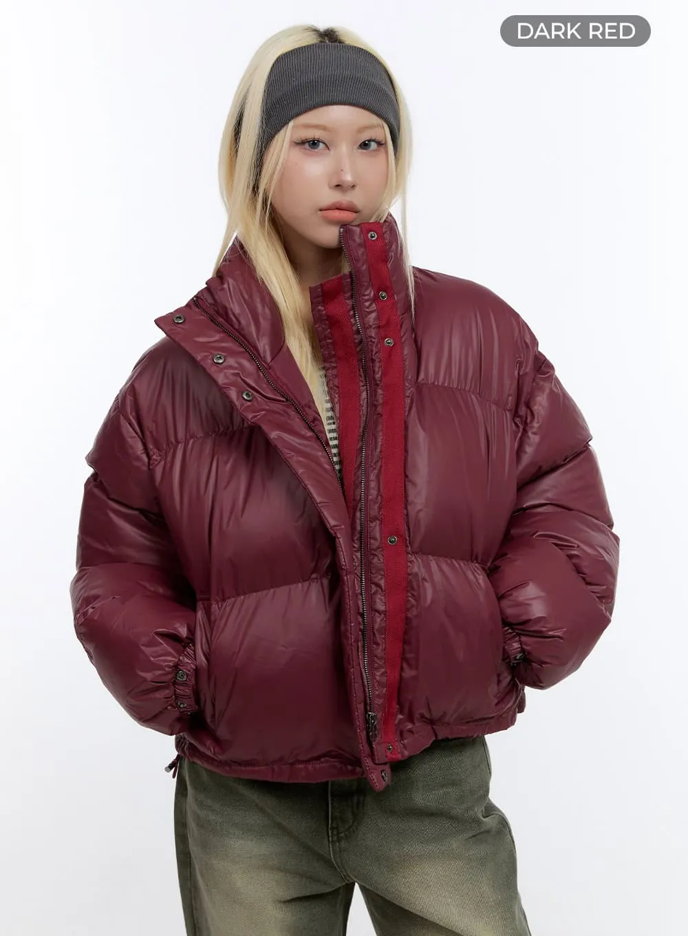 Glossy Crop Puffer Jacket CO419