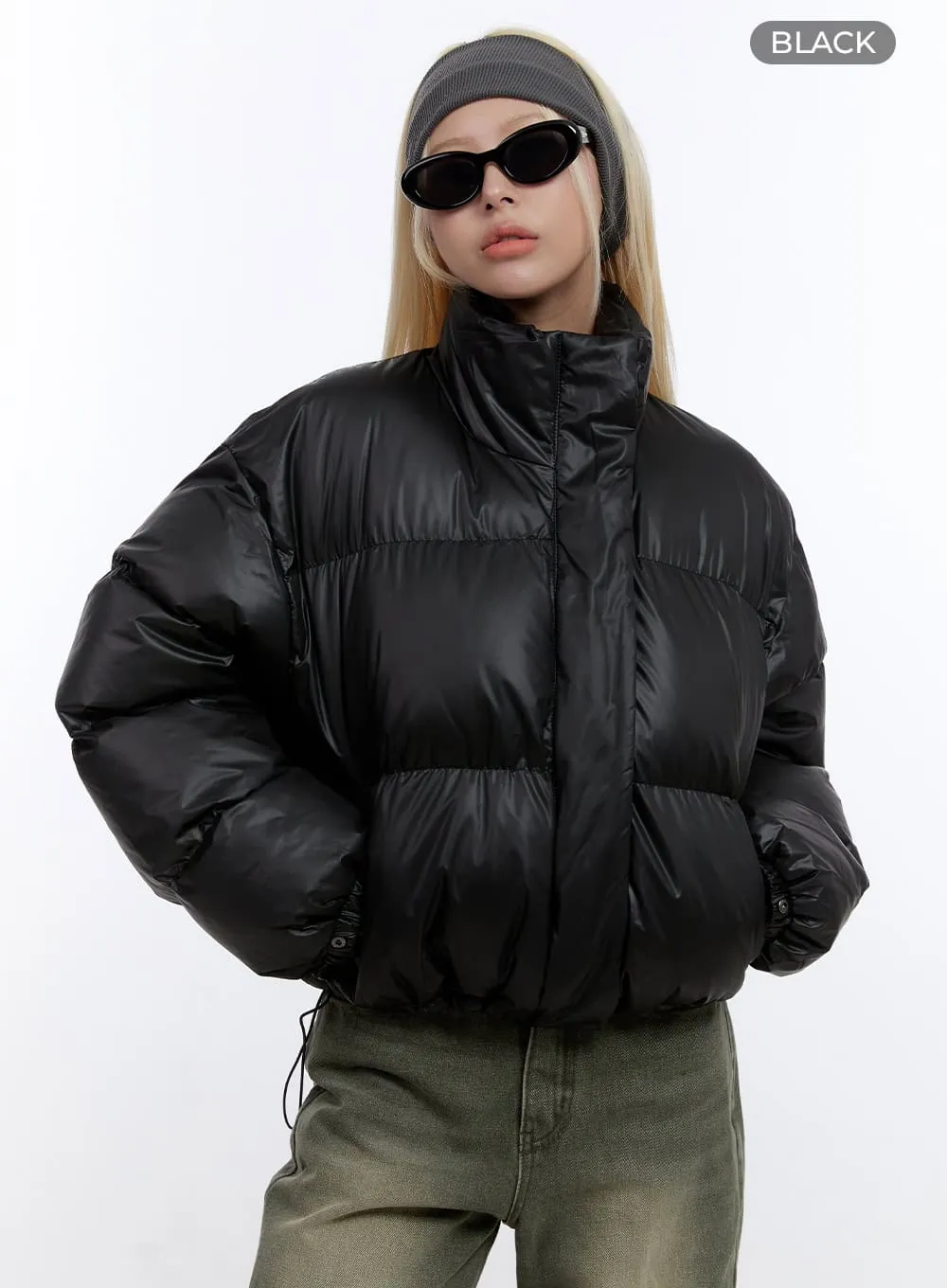 Glossy Crop Puffer Jacket CO419