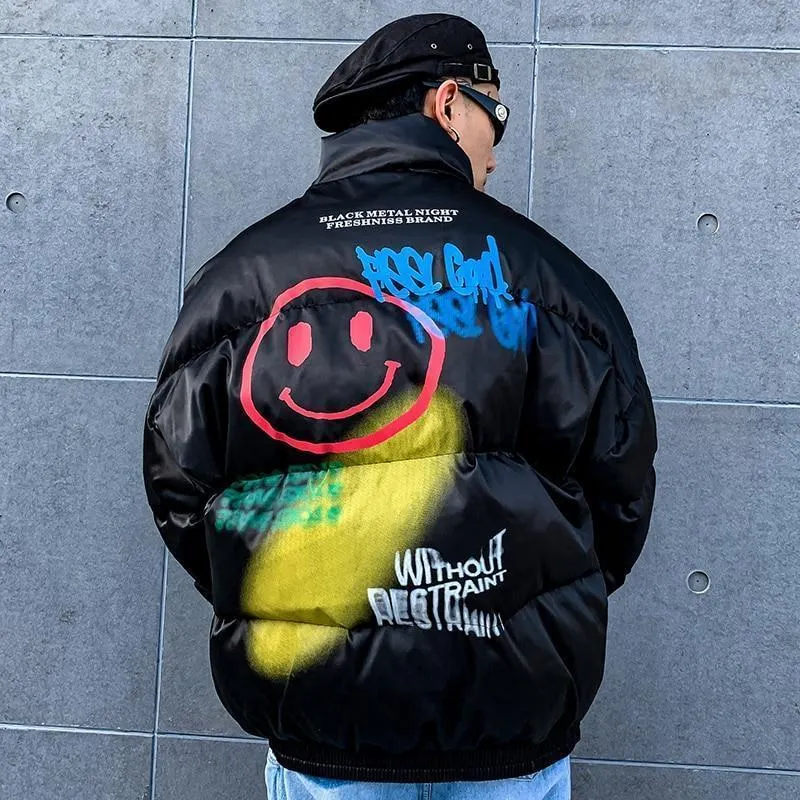 Graffiti Smile Puffer Jacket