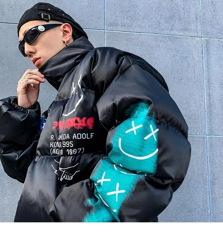 Graffiti Smile Puffer Jacket