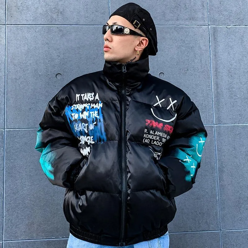 Graffiti Smile Puffer Jacket