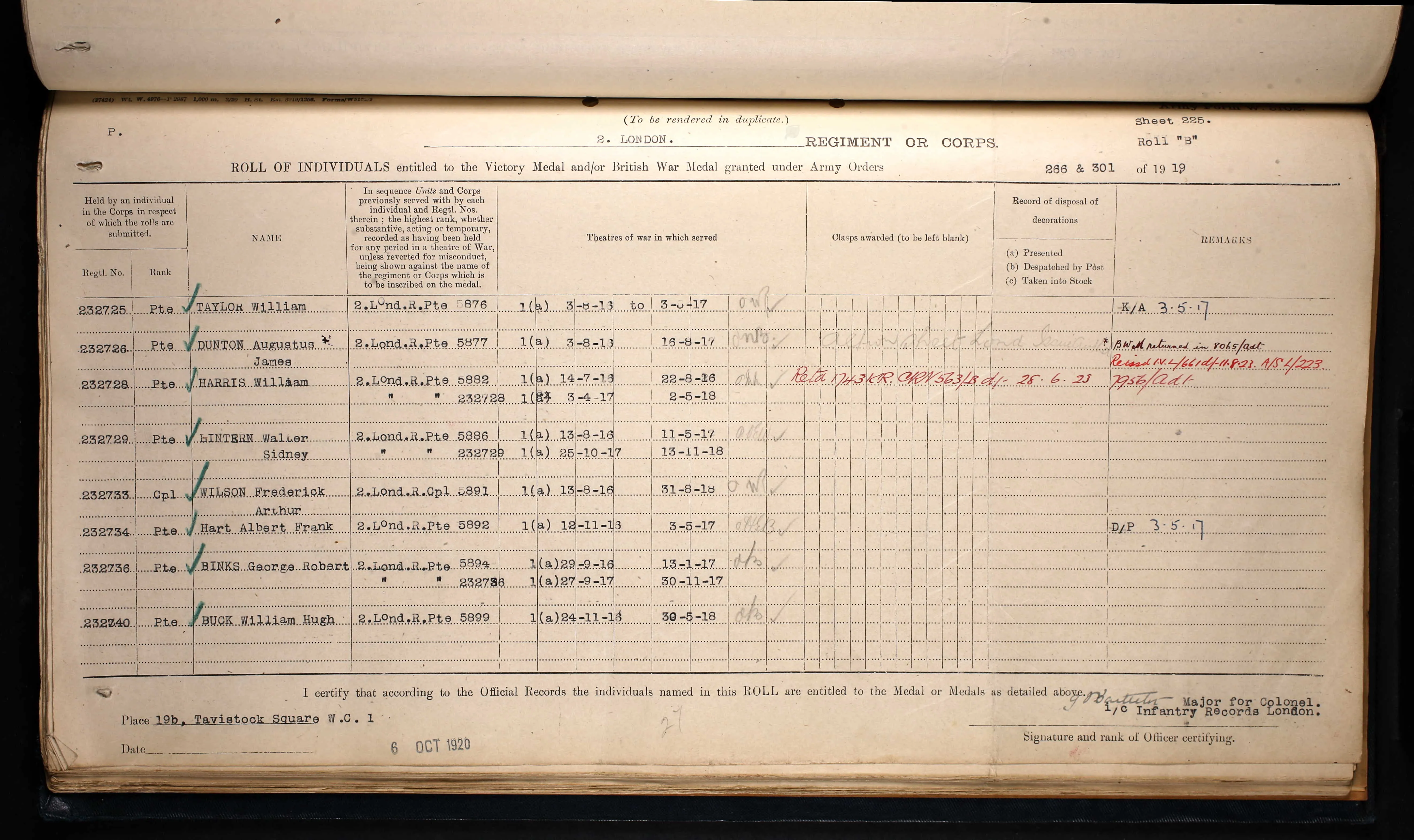 Great War MM Group Bmdr 232733 L/Cpl F.A. Wilson