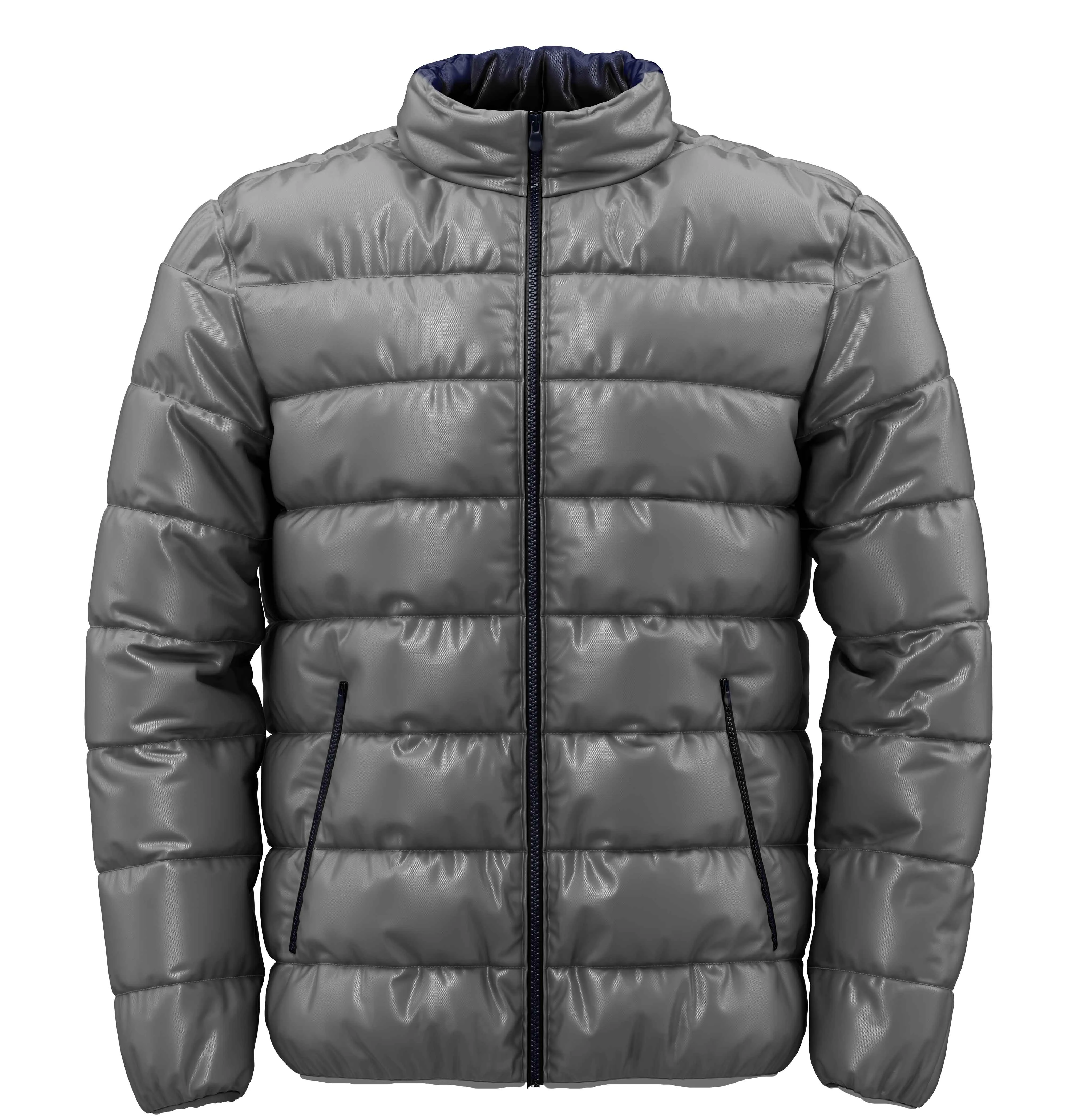 Grey Reversible Puffer Plus Size Jacket