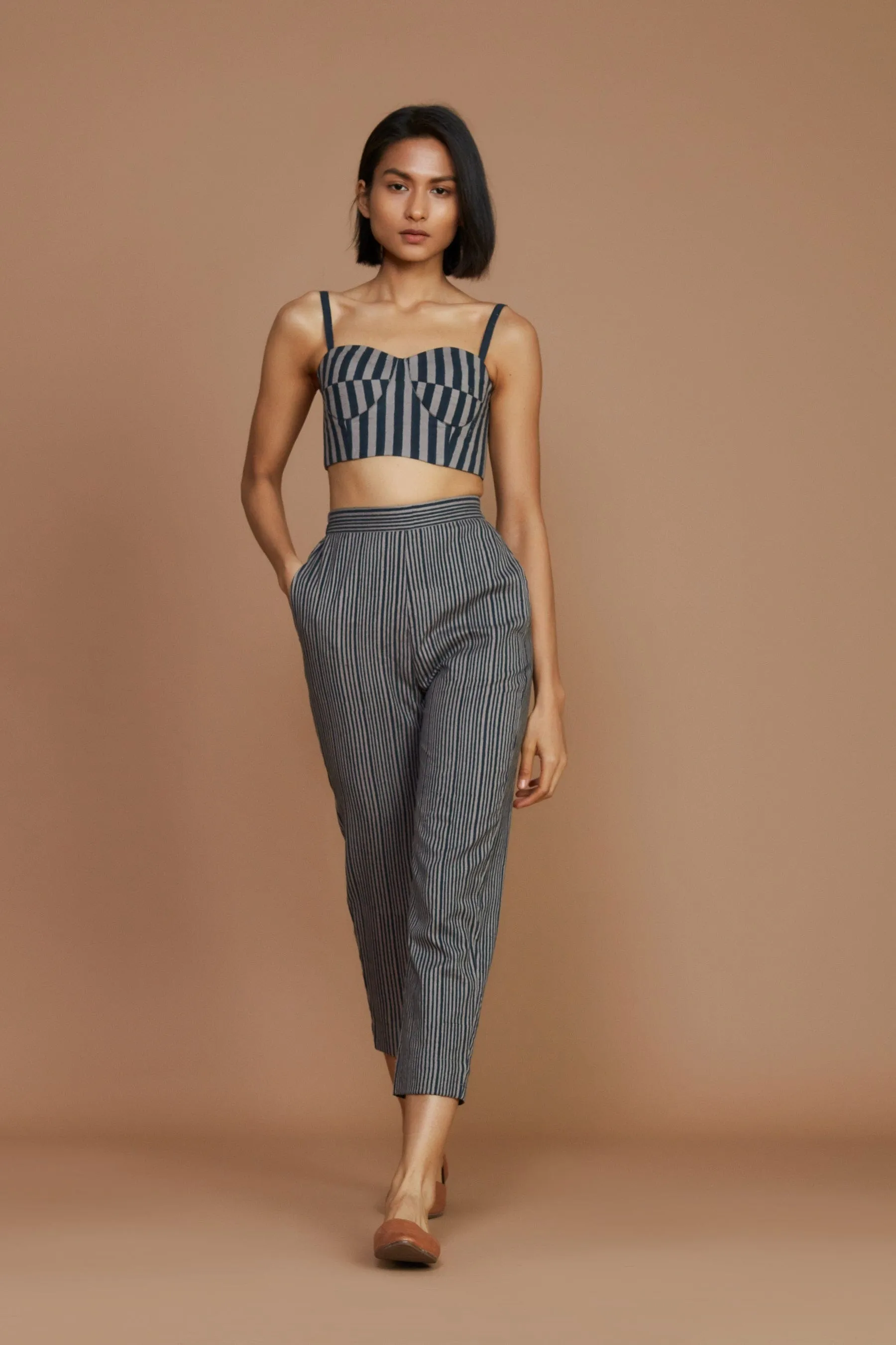 Grey with Charcoal Striped SE Pants