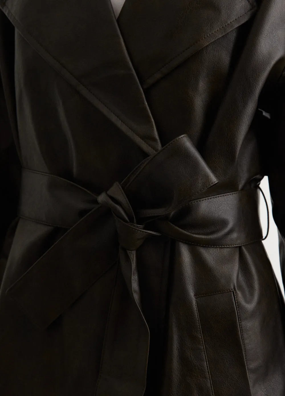 Helix Vegan Leather Trench