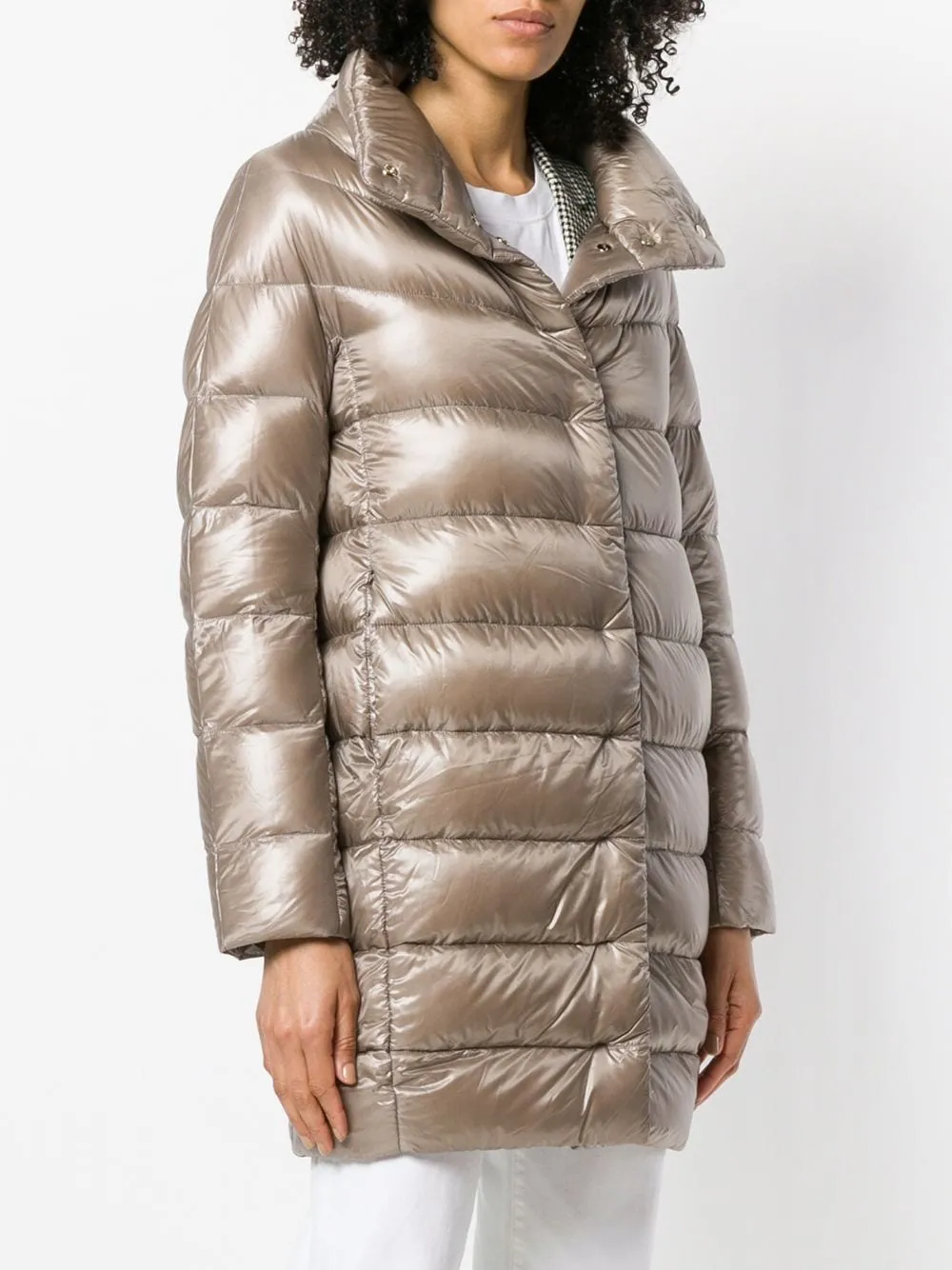 HERNO Dove Grey Midi Puffer Jacket