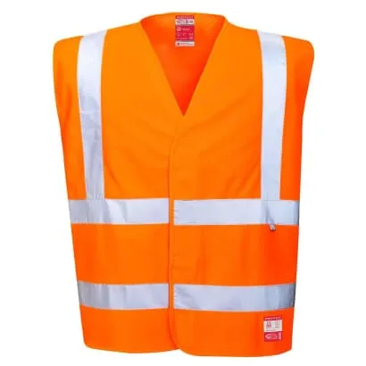 Hi Vis Anti Static Vest Flame Resistant Biz flame Portwest FR71