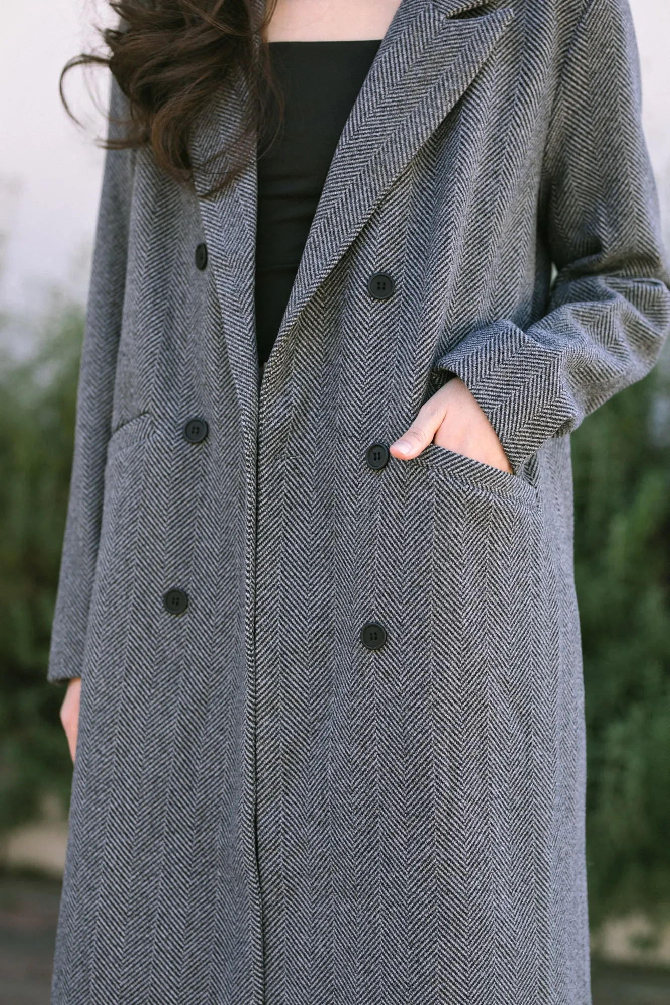 Hollis Herringbone Long Coat