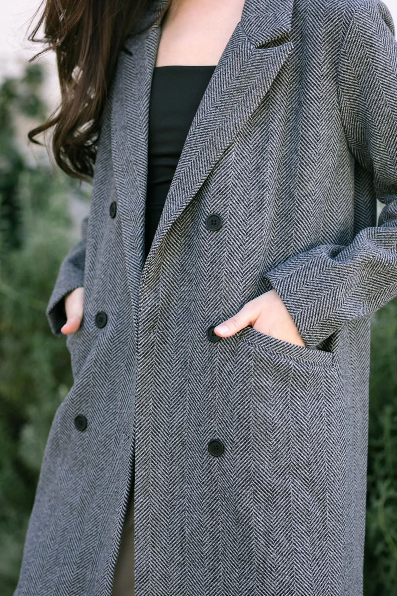 Hollis Herringbone Long Coat