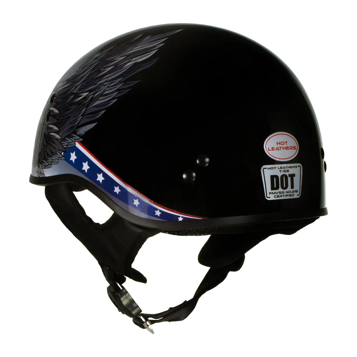 Hot Leathers HLT68 'Eagle' Black Advanced DOT Approved Motorcycle