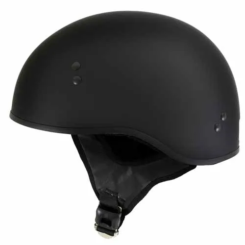 Hot Leathers HLT68-SP Flat Black 'The O.G.' No Logo Motorcycle DOT Skull Cap Half Helmet for Men and Women Biker