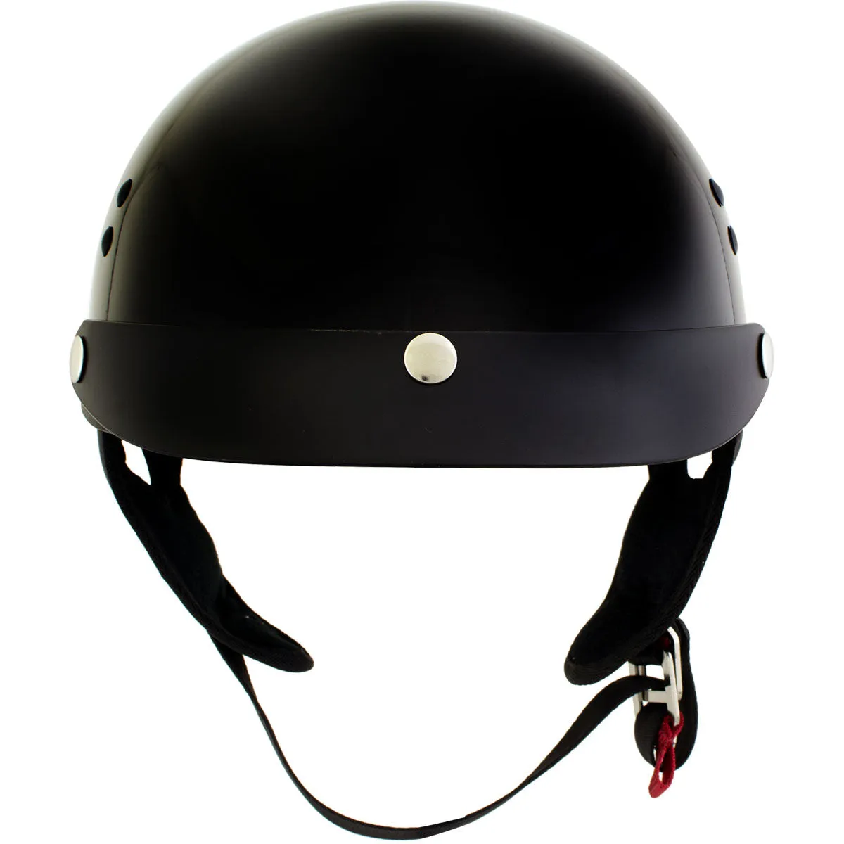 Hot Leathers HLT70 'Stealth' Glossy Black Motorcycle DOT Skull Cap