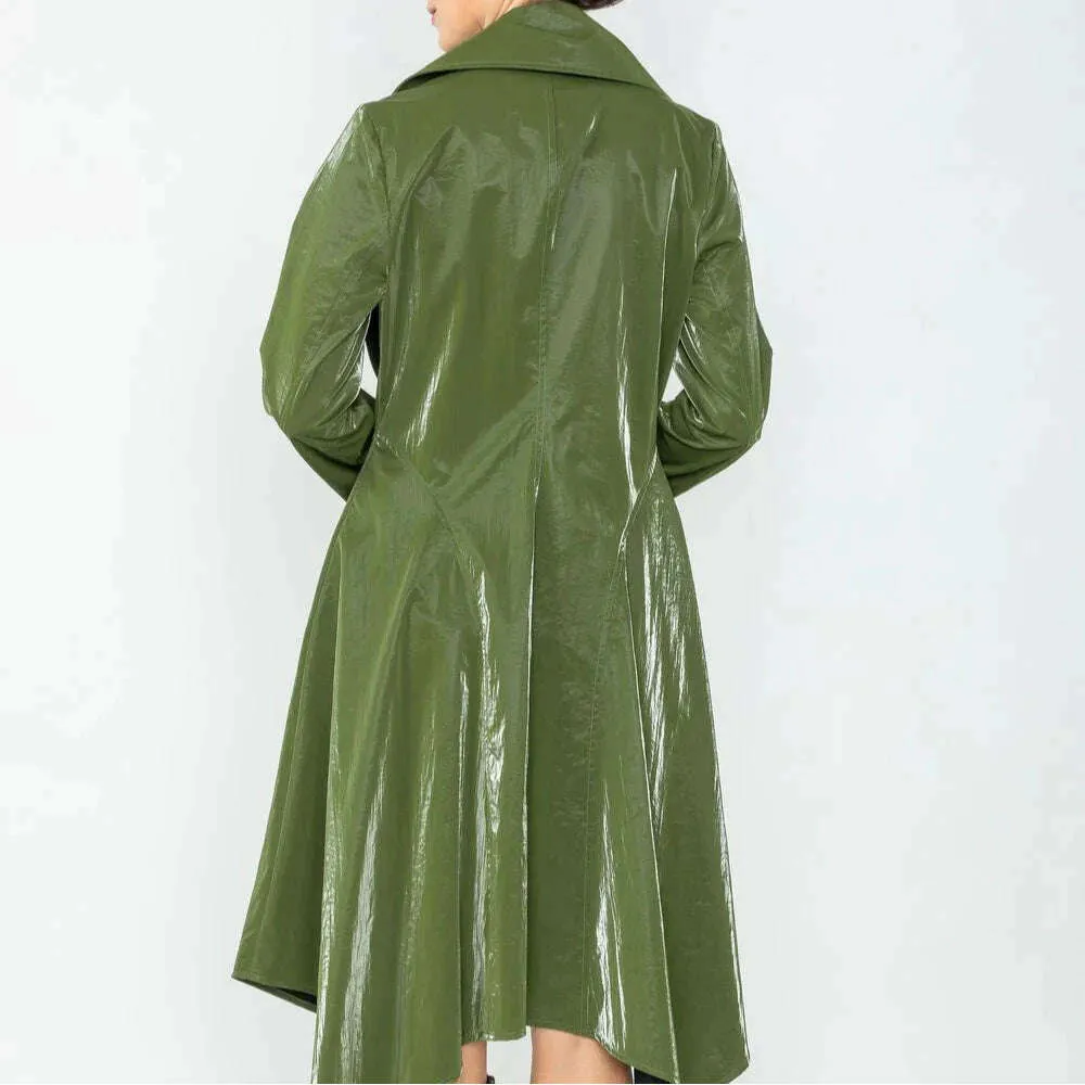 IC COLLECTION - Liquid Shiny Trench - Olive