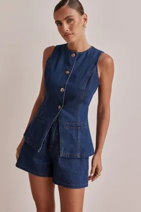 Jules Denim Vest (Blue)