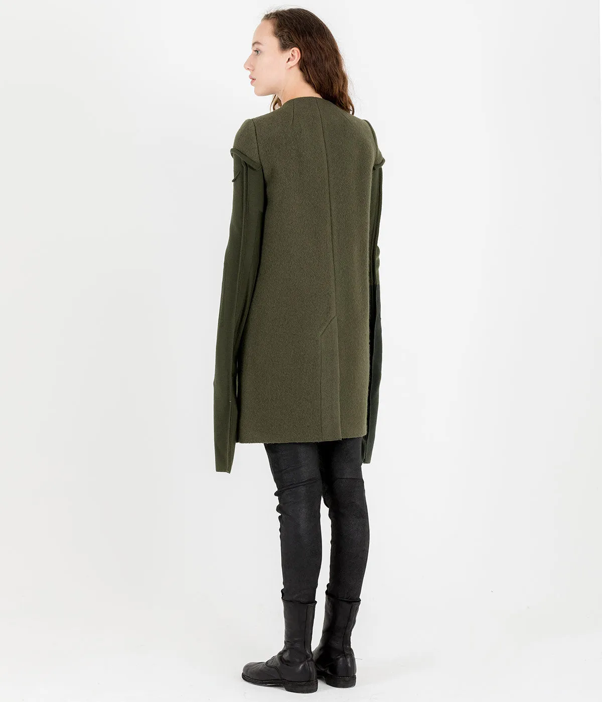 Khaki Green Swan Peacoat