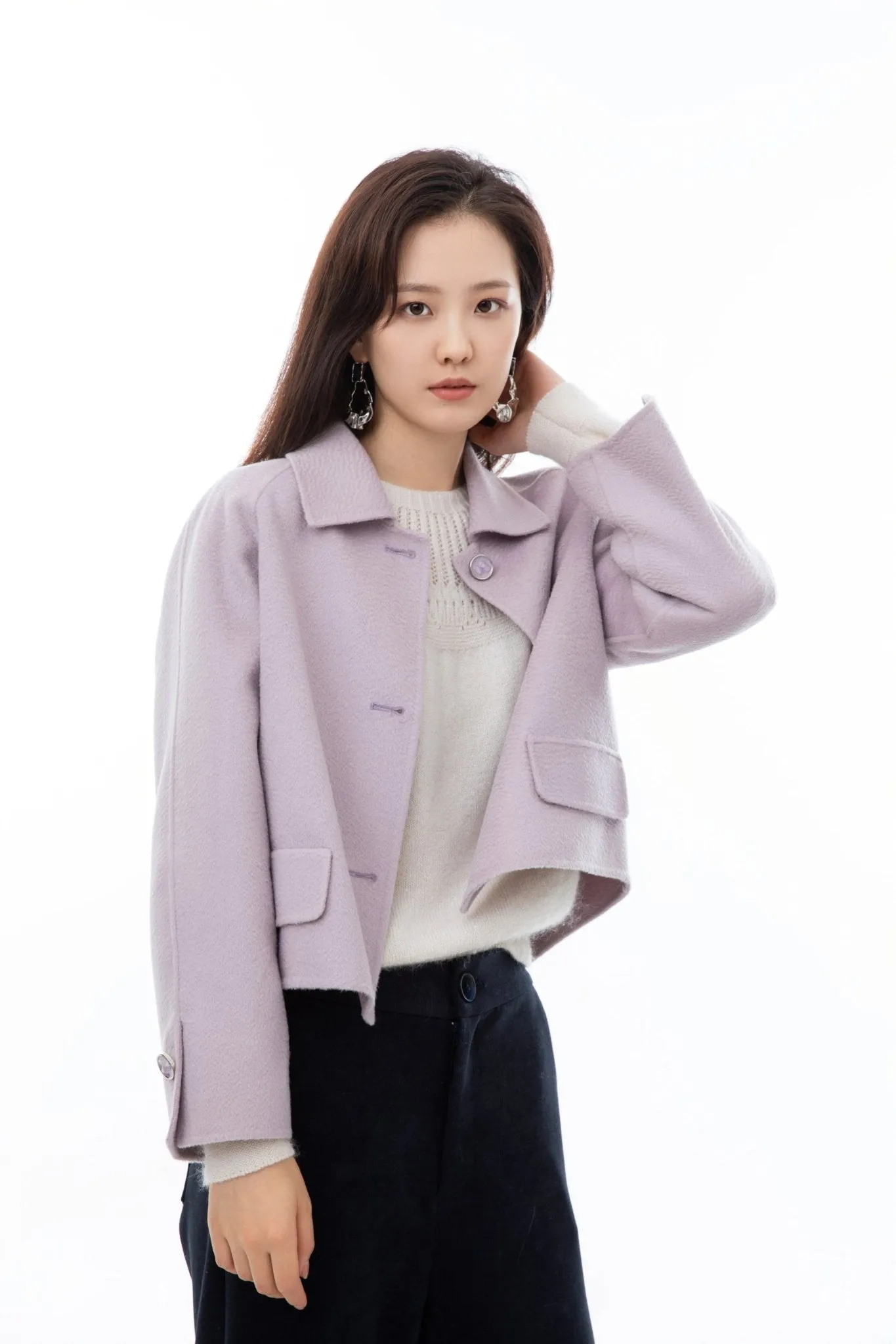 Lavender Wool Short Coat