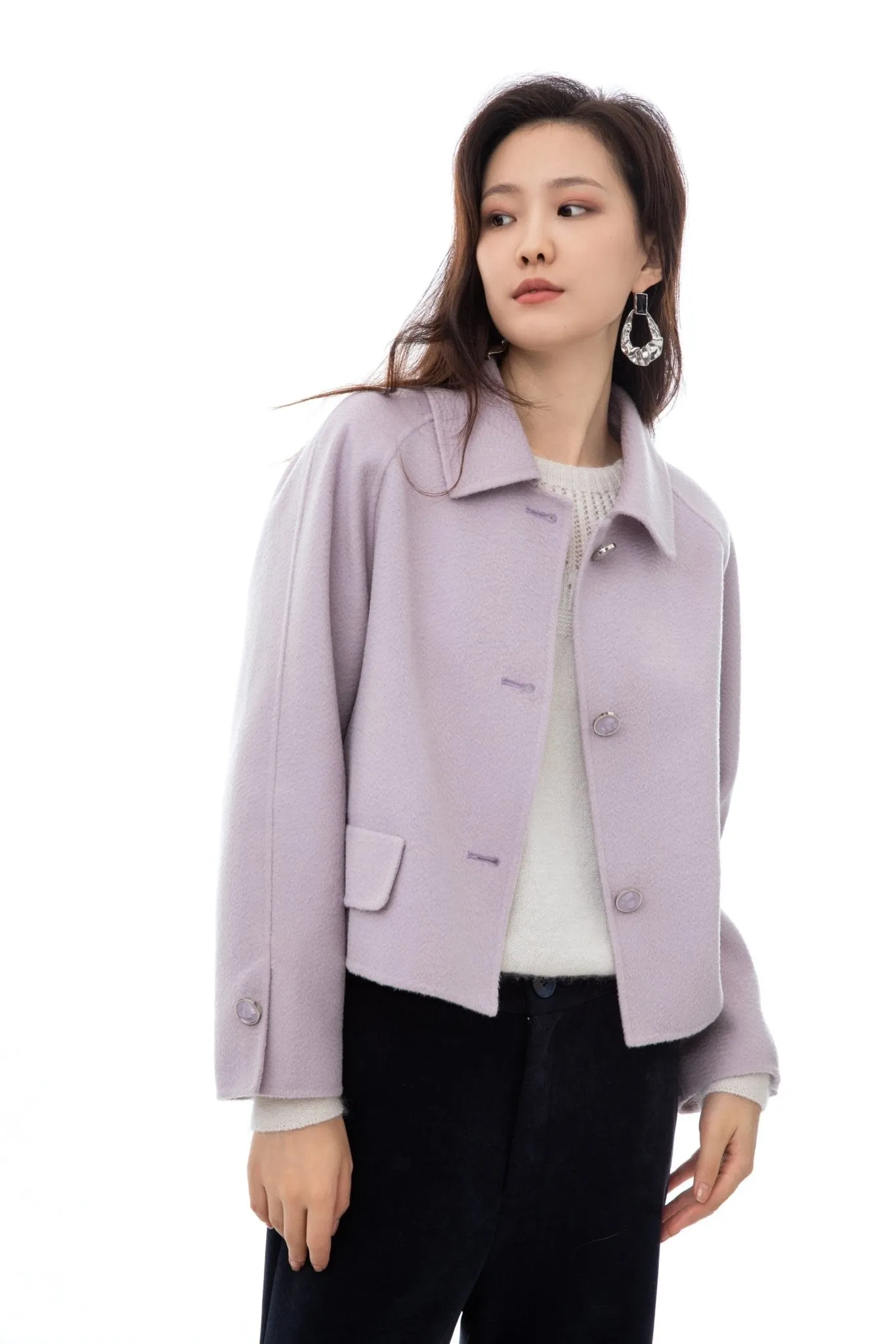 Lavender Wool Short Coat