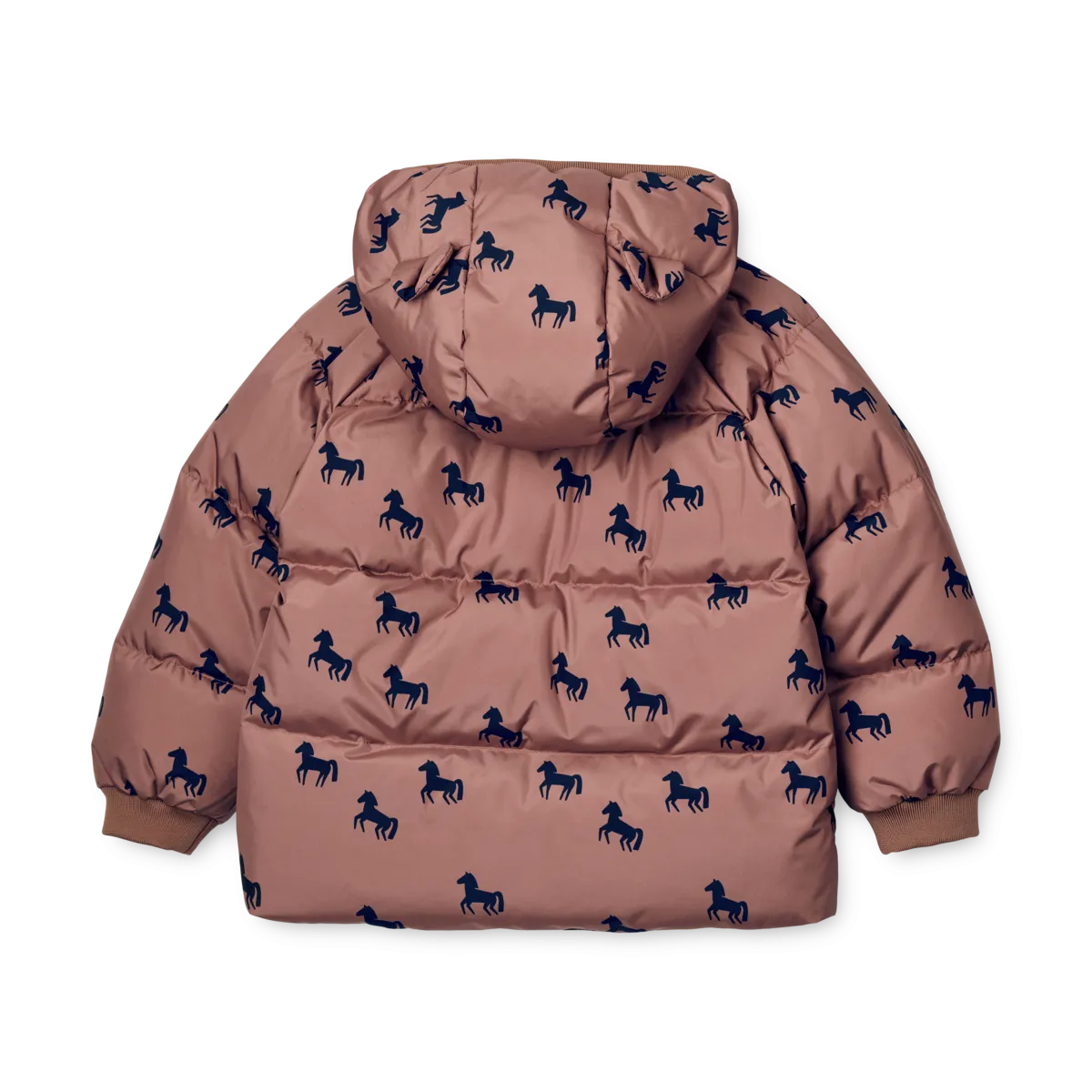 Liewood Polle Puffer Jacket | Horses - Dark Rosetta