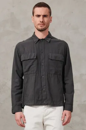 Linen-Cotton Twill Overshirt