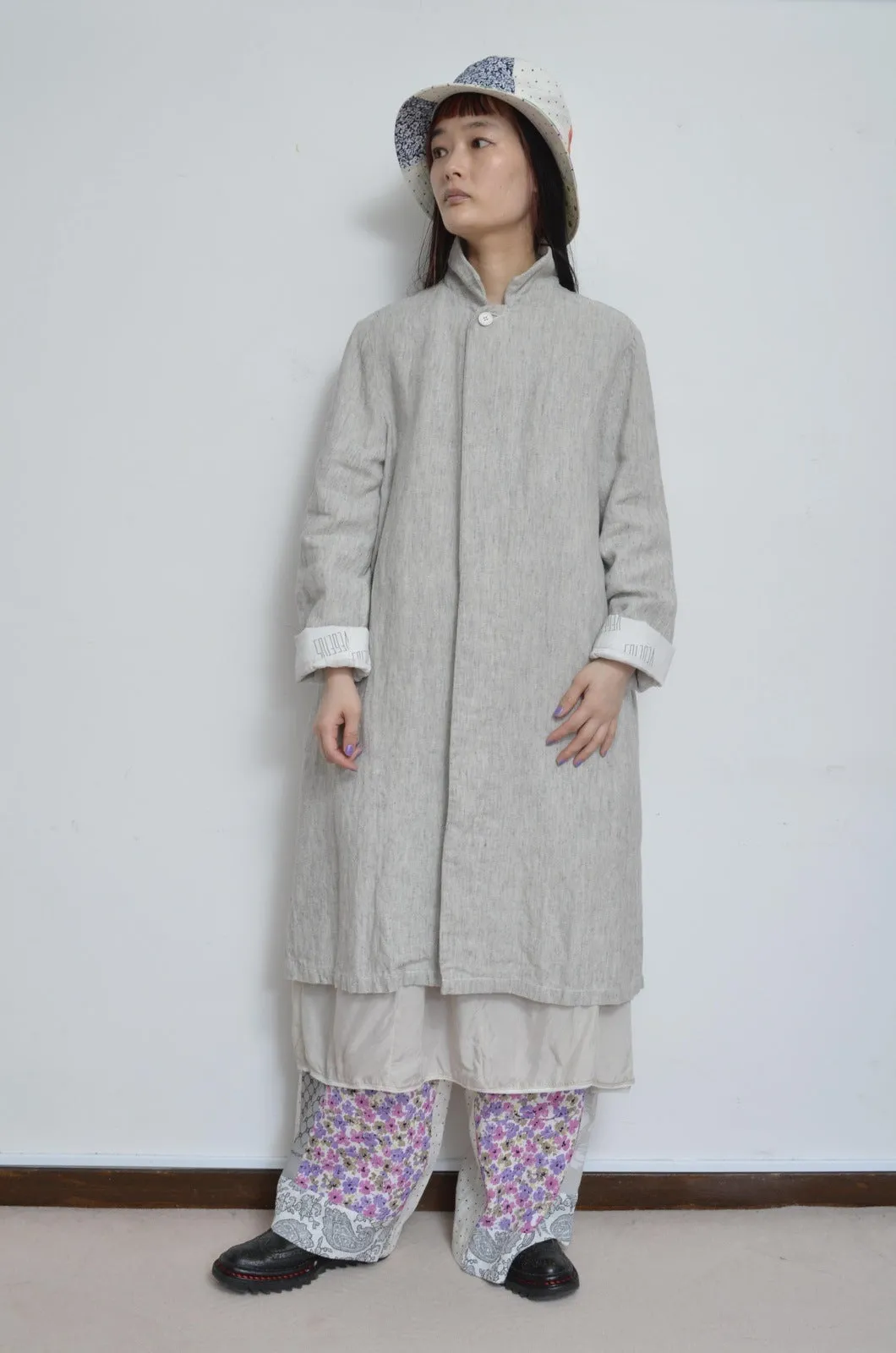 LINEN LONG COAT / 02_WHT