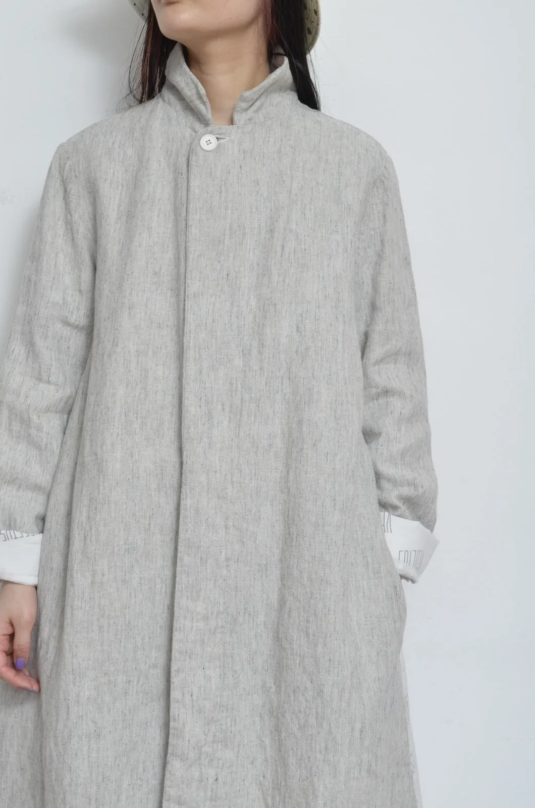 LINEN LONG COAT / 02_WHT